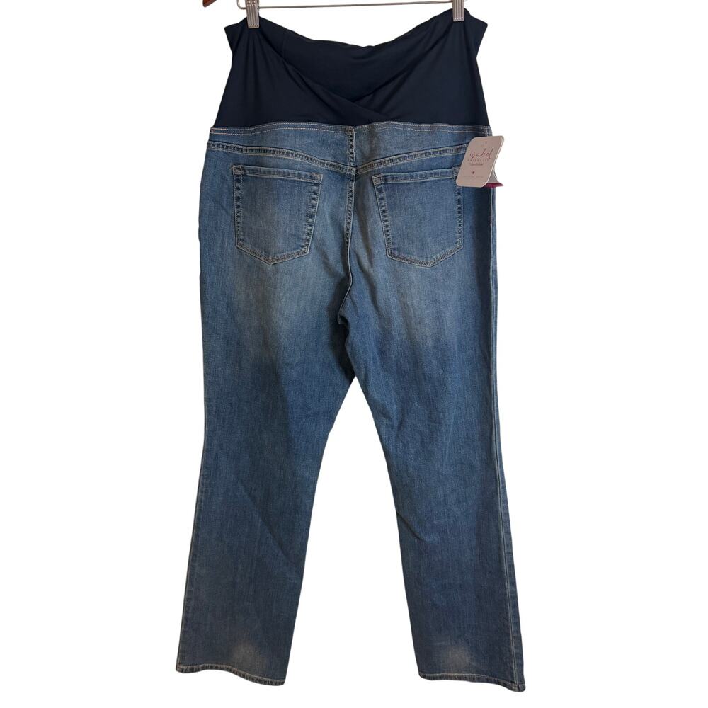 Isabel Maternity Ingrid & Isabel Bootcut Jeans 16 Crossover Panel Stretch New - Picture 5 of 12
